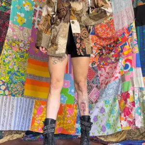 OOAK Earthy Patchwork Floof Jacket - S