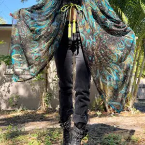 OOAK Sheer Paisley Marabou Floof Cape - OSFM