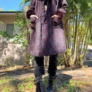 OOAK 60s Mod and Marabou Floof Coat - L