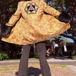 OOAK Metallic Wallpaper Patchwork Sacred Geo Jacket - L/XL